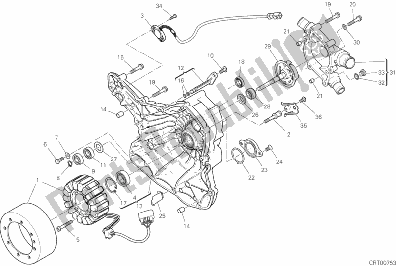 Tutte le parti per il Coperchio Crnkcse Pompa Acqua-altr-side del Ducati Supersport Thailand 950 2018